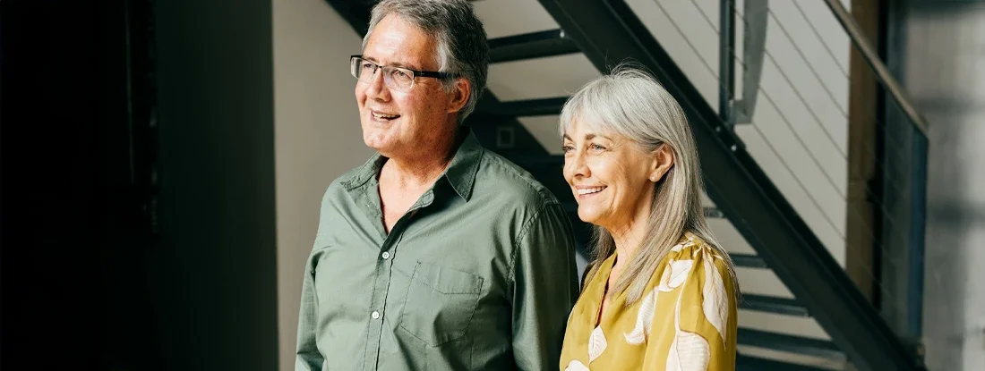 Mature couple enjoying a relaxed moment together. Find Mortgage Life Insurance.