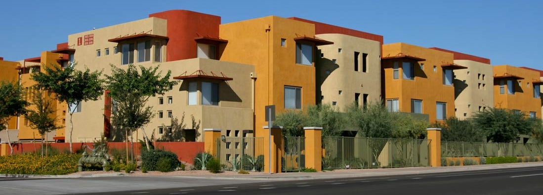 Vibrantly colored luxury apartments in north Scottsdale, Arizona. Find Arizona landlord insurance.