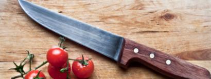 knife with veggies