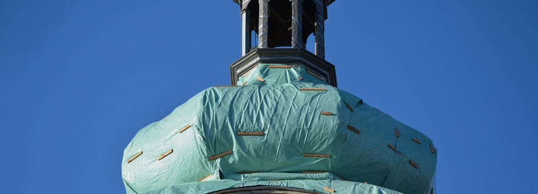 Installation of the church tower bell tower. Find church bell and clock tower installation insurance.