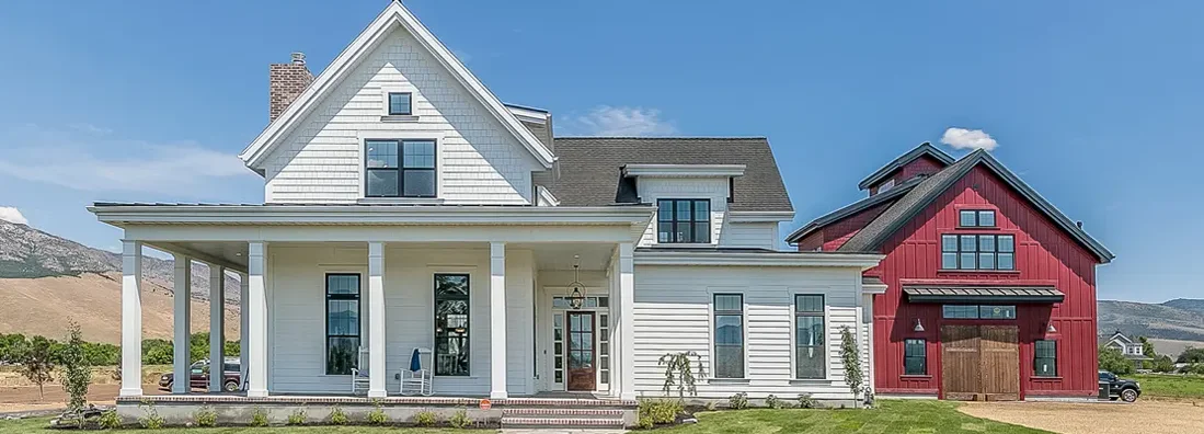 Gorgeous New England style modern farmhouse with separate living space. Homeowners vs. Renters Insurance.