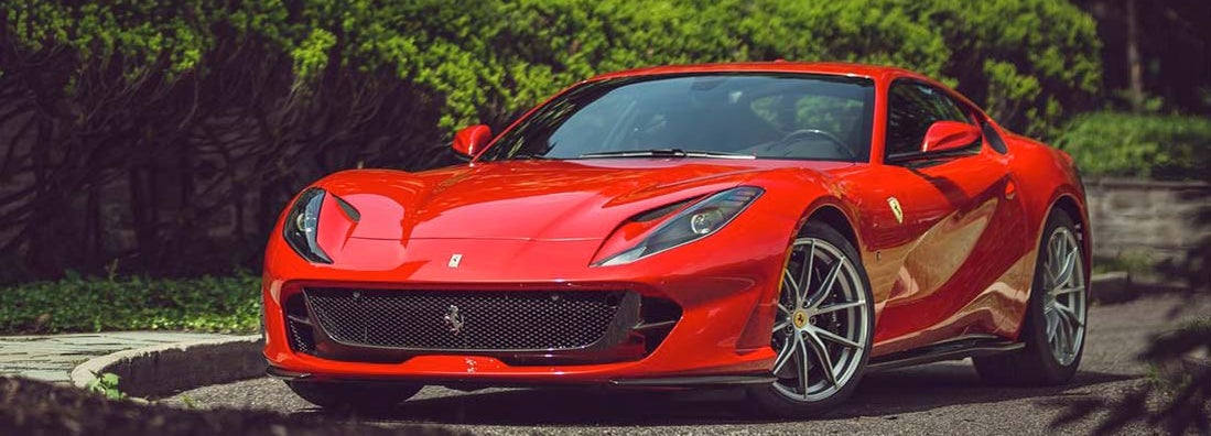 Red Ferrari 812. Find Ferrari Insurance.