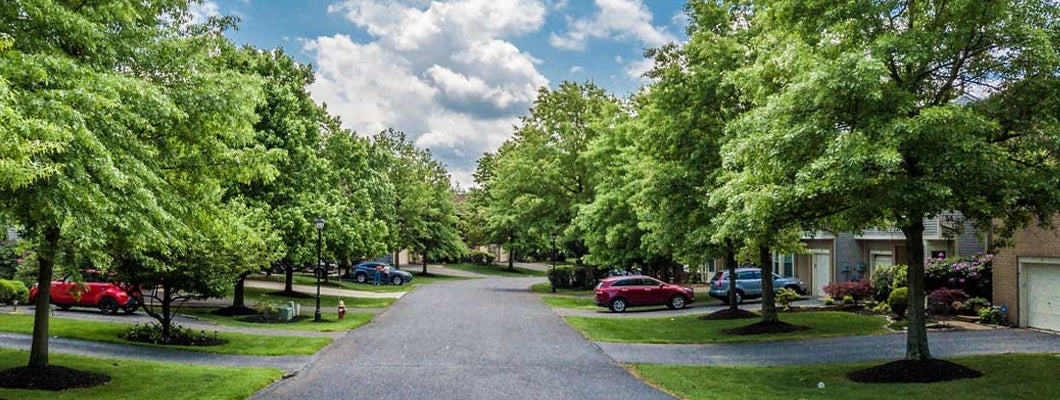 Quiet street in small West Virginia town. Find West Virginia umbrella insurance.