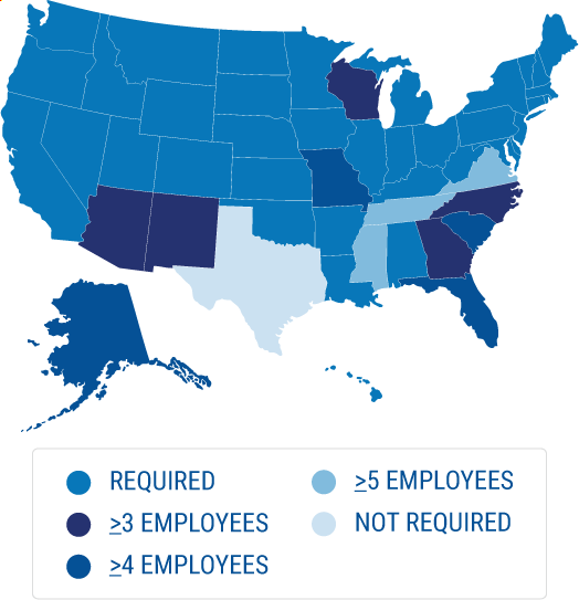 Workers' Compensation map
