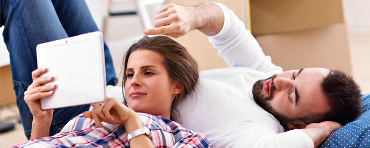 couple looking at computer