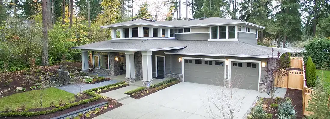 Luxurious new construction home exterior. Dublin, Ohio Homeowners Insurance.