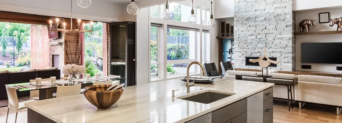 Kitchen in New Luxury Home with Open Floorplan. Homeowners Insurance in Haddonfield, New Jersey.