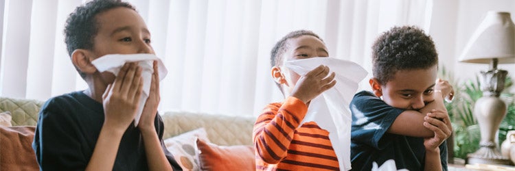 Children Sick With Colds, Coughs and Sneezes