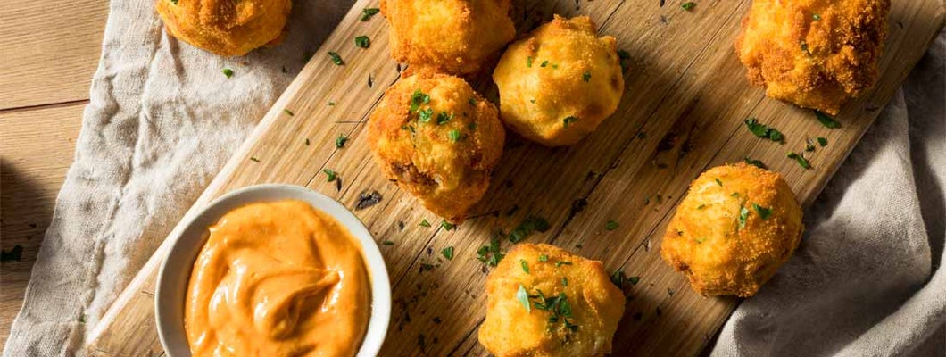 Deep Fried Potato Croquettes with Sauce