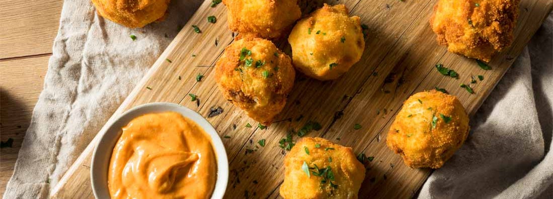 Deep Fried Potato Croquettes with Sauce