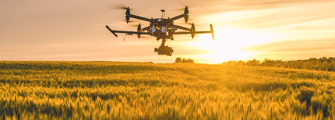 Agribusiness insuring drone for crops