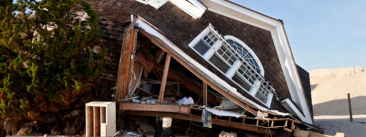 Home destroyed by a hurricane 