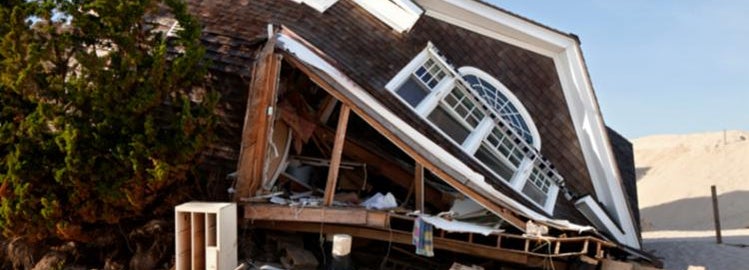 Home destroyed by a hurricane