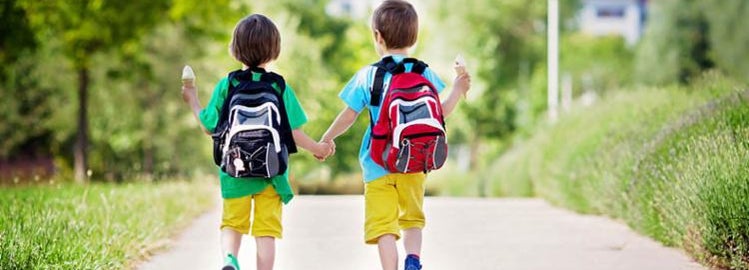 Kids walking home from school