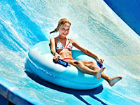 Girl enjoying the Schlitterbahn water park