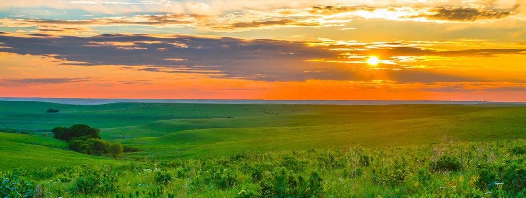 Sunset in the Flint Hills outside of Alma, Kansas