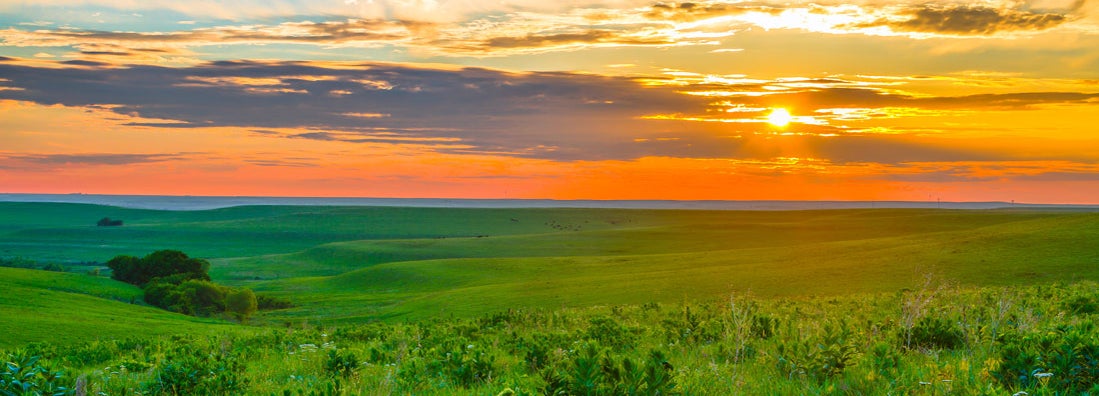 Sunset in the Flint Hills outside of Alma, Kansas