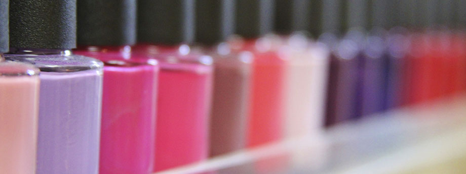 row of nail polish