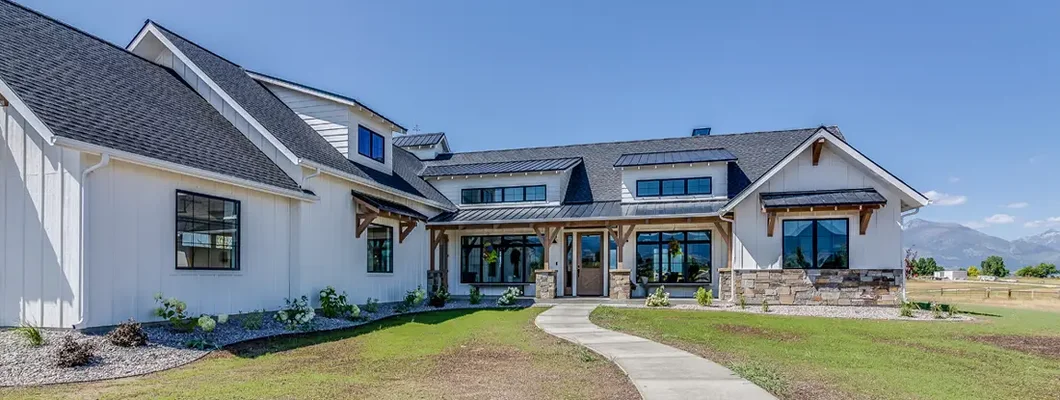 Winding walkway up to front door of new home. How to Find the Best Homeowners Insurance in Canby, Oregon.