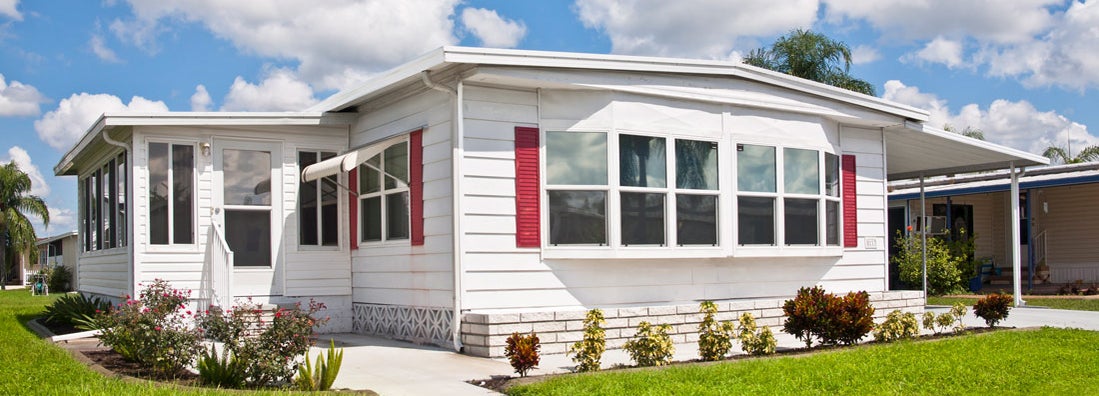 Mobile home located in a trailer park