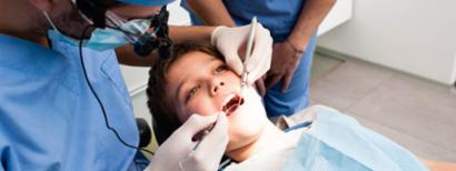 Young boy at a dentist visit