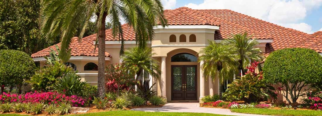 Florida home with palm trees