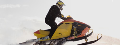 Snowmobile rider enjoying the ride
