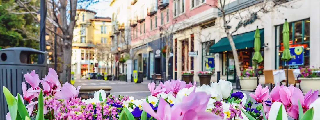 Street scene in downtown San Jose, California. San Jose California business insurance.