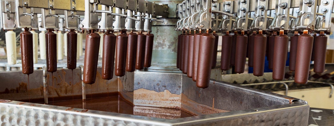 Automatic line for the production of ice cream popsicle