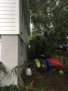 gutters redirecting rainfall