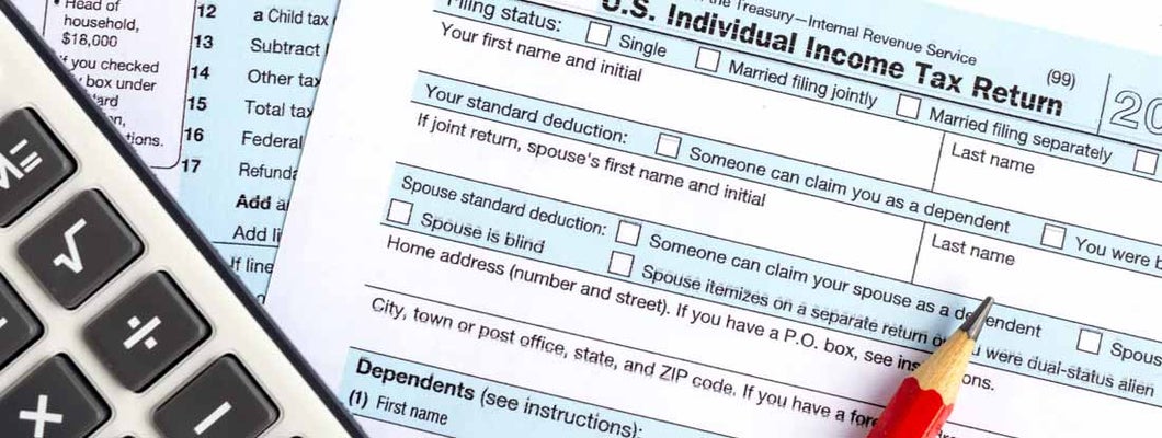Income tax return IRS 1040 documents