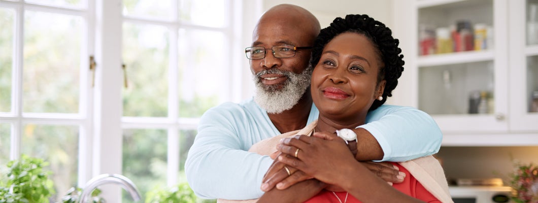 happy mature couple spending time together at home