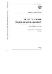 WHA74.6 - Strengthening local production of medicines and other health technologies to improve access