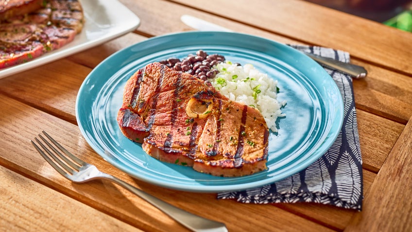 Grilled Cuban Mojo Ham Steaks