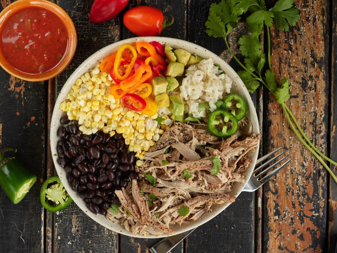 Slow Cooker Carnitas Burrito Bowl