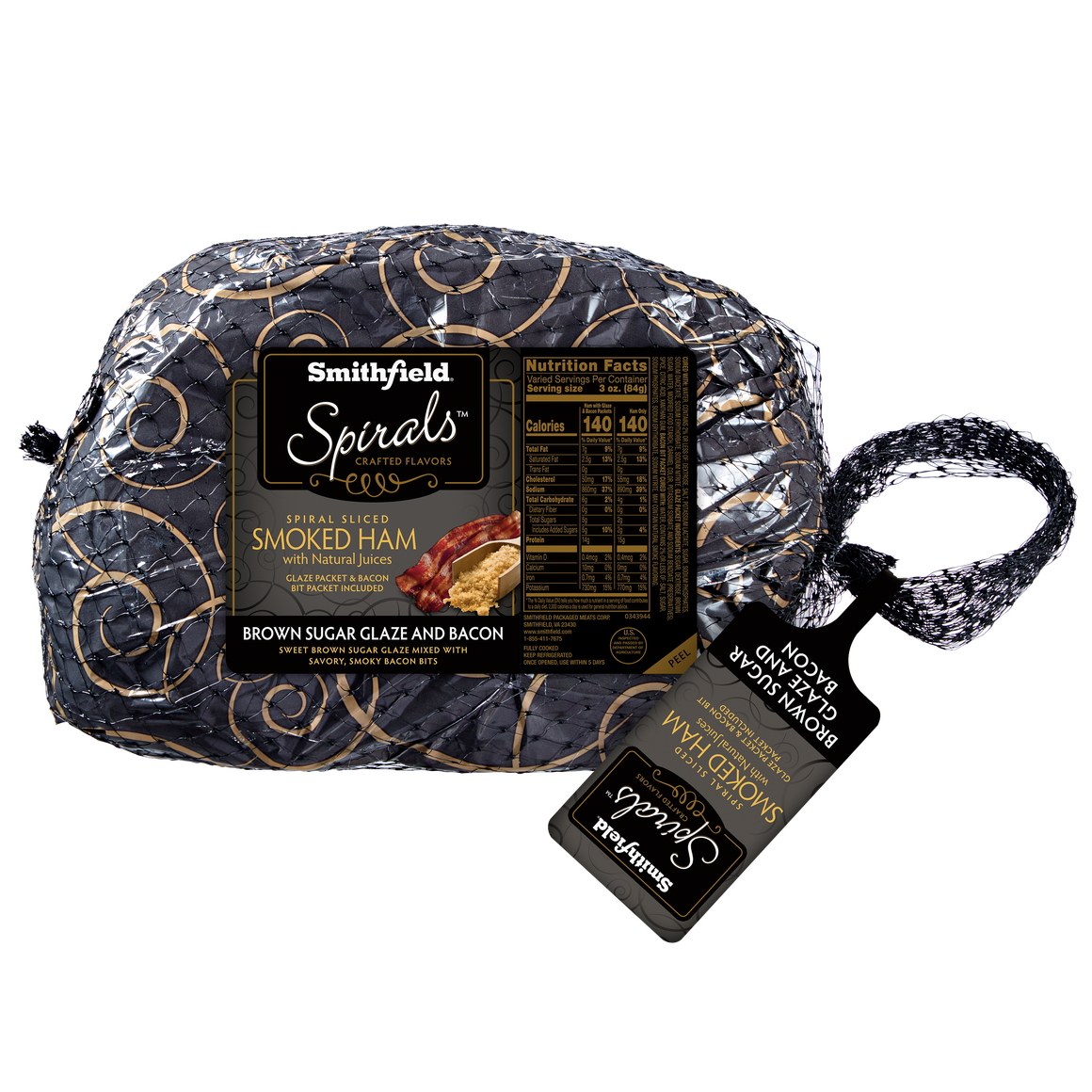 Smithfield Spiral Ham with Brown Sugar Glaze and Bacon