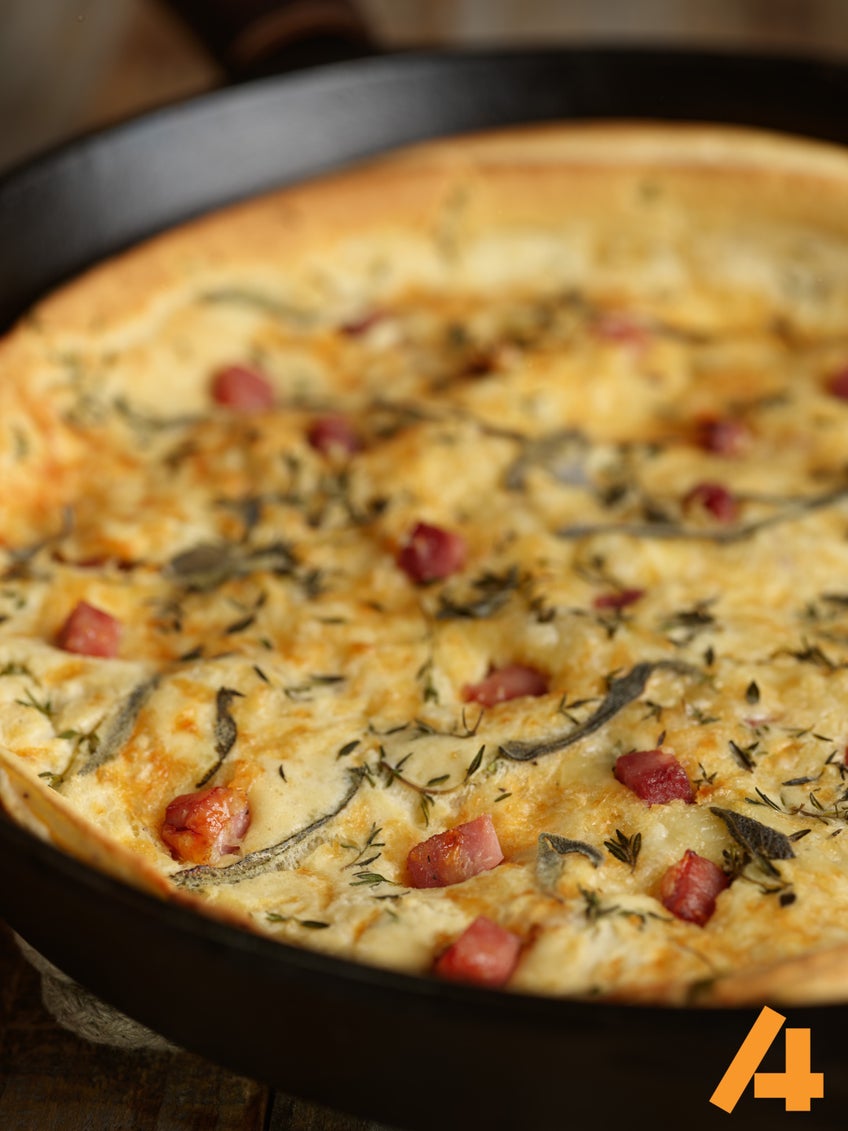 Ham and Cheese Dutch Baby