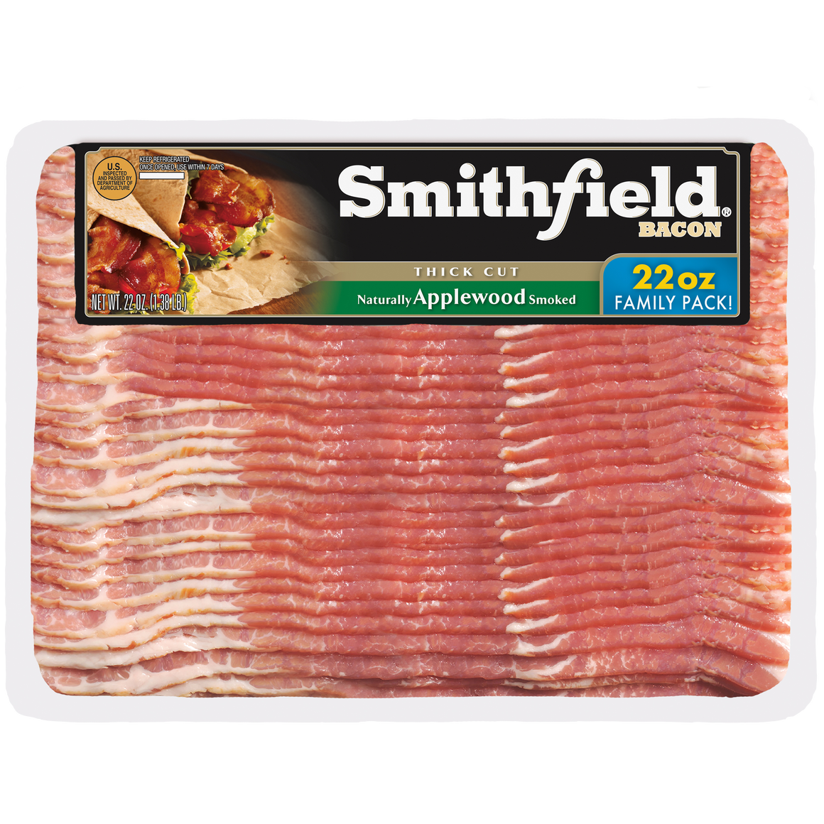 Applewood Smoked Thick Cut Bacon Family Pack