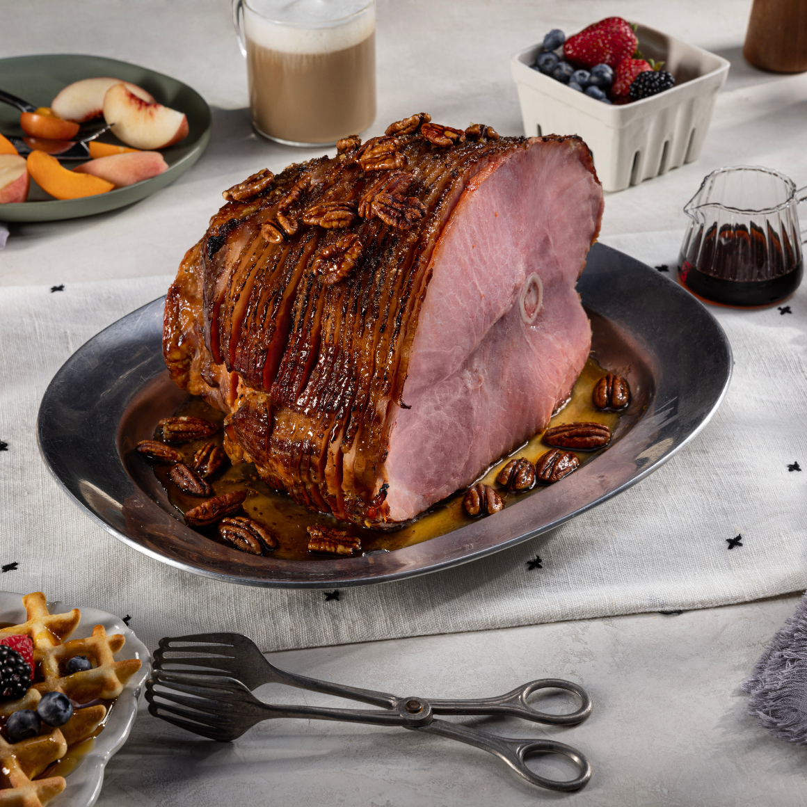 If desired, glazed ham may be heated. Remove ham from oven 10 minutes before end of warming time and follow instructions for glazing ham. Heat glazed ham, uncovered, 10 to 15 minutes in 275°F oven.