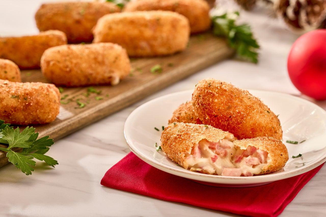 Fried Ham, Potato and Swiss Croquettes