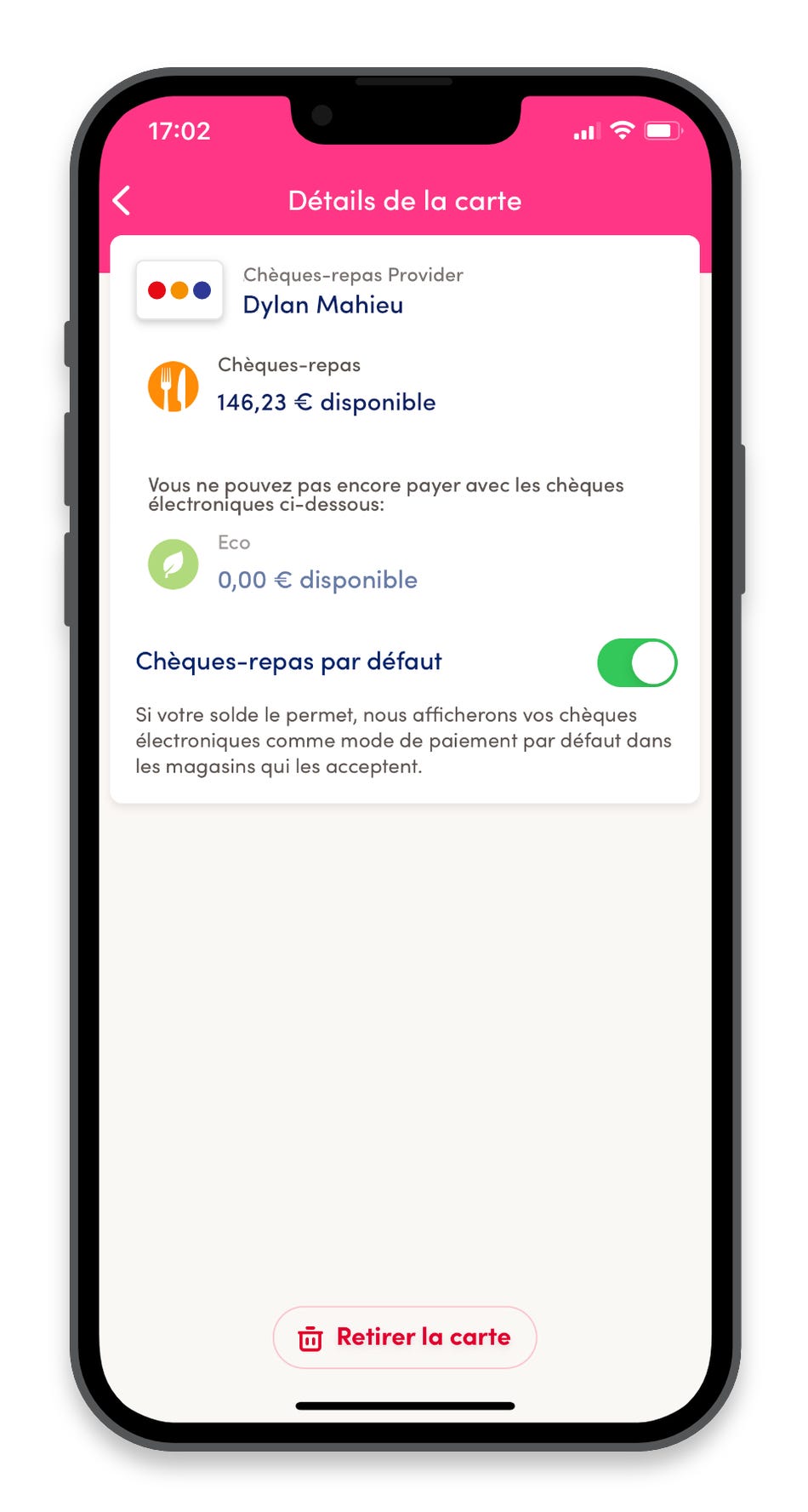 Comment puis-je ajouter mes chèques-repas à l’appli ?