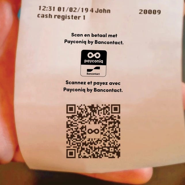 A QR code on the bill