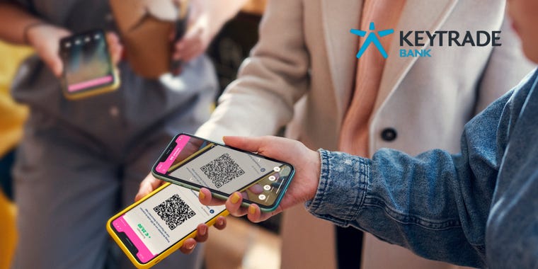 Les clients de Keytrade Bank peuvent désormais payer ou rembourser leurs amis avec un code QR via l'app Payconiq by Bancontact