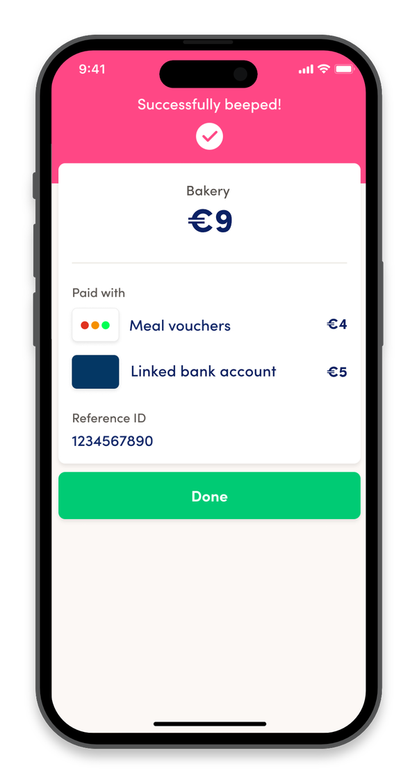 How do I make a mobile payment with Edenred Meal and Payconiq?