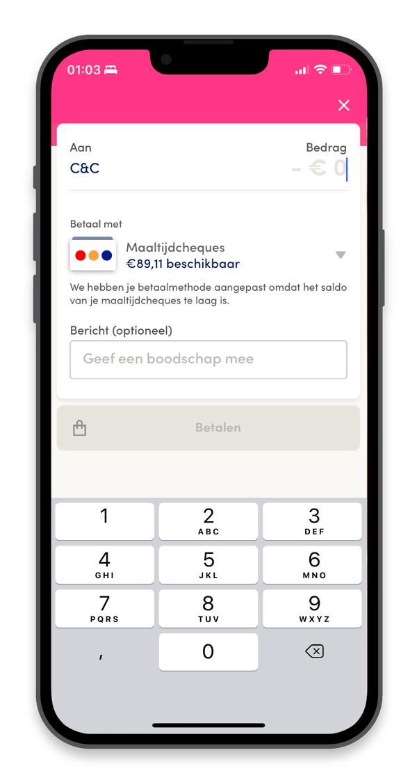 Hoe betaal ik mobiel met mijn maaltijdcheques van Monizze?