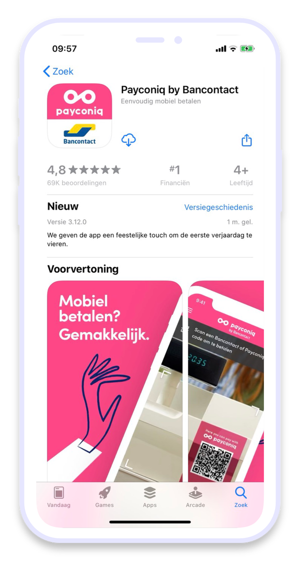 Hoe ga ik aan de slag met de Payconiq by Bancontact-app?