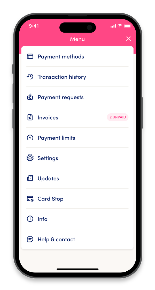 How do I receive my invoices in the app? 
