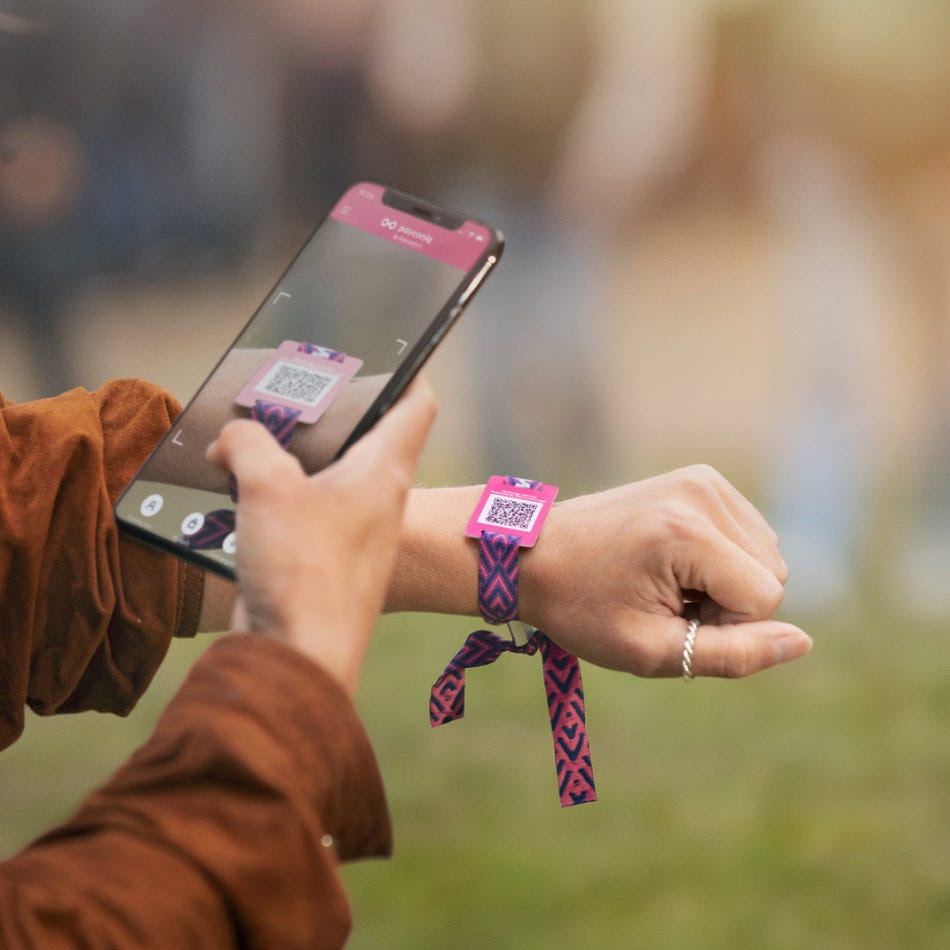 Paying with a festival wristband