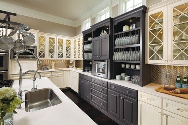 Classic kitchen style with striking black cabinets