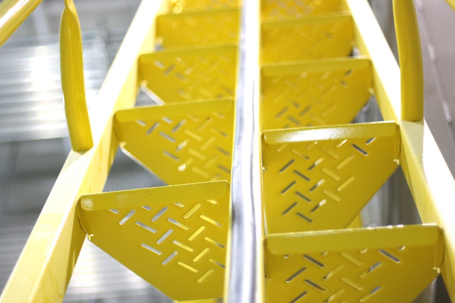 Yellow alternating tread stairs
